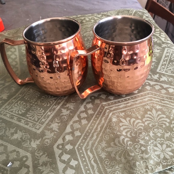 Copper Hammered Mugs for Dining, camping or on the road, a little scuffing - Picture 9 of 9